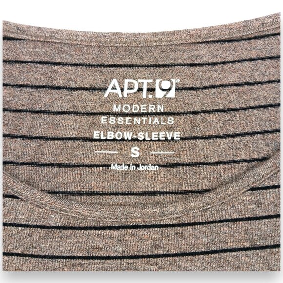 APT 9 Top- Women's- SMALL-Light Brown with Black Stripes-3/4 Sleeve-Pull over - Picture 4 of 7